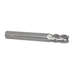 Accupro - 3/4", 1-1/2" LOC, 3/4" Shank Diam, 6" OAL, 4 Flute, Solid Carbide Square End Mill - Single End, Uncoated, Spiral Flute, 40° Helix, Centercutting, Right Hand Cut, Right Hand Flute - Benchmark Tooling