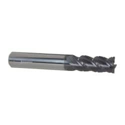 Accupro - 3/8" Diam, 7/8" LOC, 4 Flute Solid Carbide Roughing & Finishing Square End Mill - AlTiN Finish, 2-1/2" OAL, 3/8" Shank Diam, Straight Shank, 40° Helix, Centercutting - Benchmark Tooling