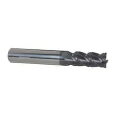 Accupro - 3/8" Diam, 7/8" LOC, 4 Flute Solid Carbide Roughing & Finishing Square End Mill - AlTiN Finish, 2-1/2" OAL, 3/8" Shank Diam, Straight Shank, 40° Helix, Centercutting - Benchmark Tooling