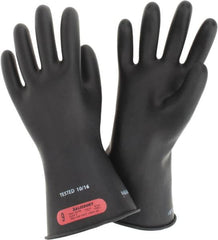 Salisbury by Honeywell - Class 0, Size L (9), 11" Long, Rubber Lineman's Glove - 1,000 AC Max Use Voltage, 5,000 AC Test Voltage, Black, ASTM D120, IEC EN60903 - Benchmark Tooling