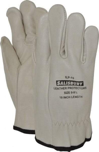 Salisbury by Honeywell - Size L (9), 10" Long, Cowhide Leather Protector - Not for Electrical Protection (ASTM F696-02), Wear Over Rubber Insulating Gloves, ASTM F496 - Benchmark Tooling