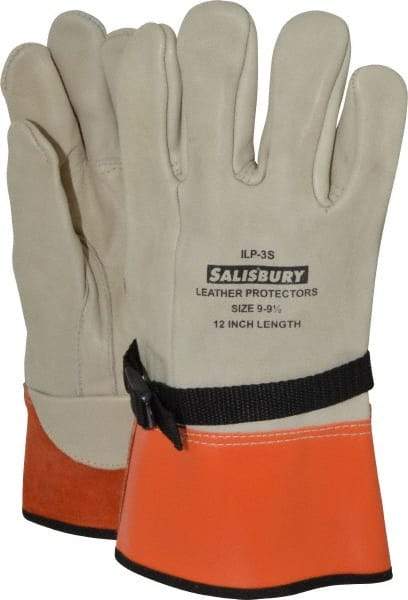 Salisbury by Honeywell - Size L (9), 12" Long, Cowhide Leather Protector - Not for Electrical Protection (ASTM F696-02), Wear Over Rubber Insulating Gloves, ASTM F496 - Benchmark Tooling