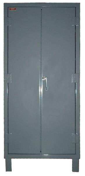 Lyon - 4 Shelf Locking Storage Cabinet - Steel, 36" Wide x 24" Deep x 82" High, Gray - Benchmark Tooling