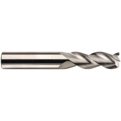SGS - 3/8", 3 Flute, Single End, Solid Carbide, 0.09" Corner Radius End Mill - 3" OAL, 38° Helix, Right Hand Flute, 1/2" LOC, Right Hand Cut - Benchmark Tooling
