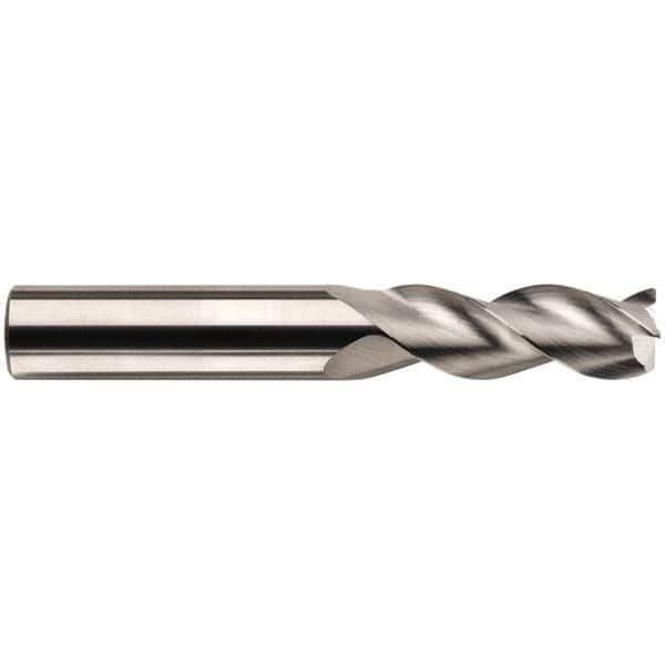 SGS - 3/8", 3 Flute, Single End, Solid Carbide, 0.015" Corner Radius End Mill - 3" OAL, 38° Helix, Right Hand Flute, 1" LOC, Right Hand Cut - Benchmark Tooling
