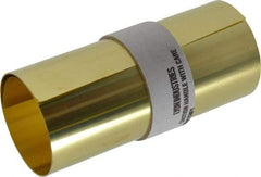 Made in USA - 100 Inch Long x 6 Inch Wide x 0.002 Inch Thick, Roll Shim Stock - Brass - Benchmark Tooling