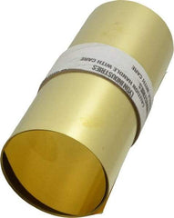 Made in USA - 100 Inch Long x 6 Inch Wide x 0.003 Inch Thick, Roll Shim Stock - Brass - Benchmark Tooling