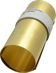 Made in USA - 100 Inch Long x 6 Inch Wide x 0.004 Inch Thick, Roll Shim Stock - Brass - Benchmark Tooling