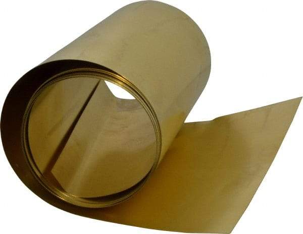 Made in USA - 100 Inch Long x 6 Inch Wide x 0.006 Inch Thick, Roll Shim Stock - Brass - Benchmark Tooling