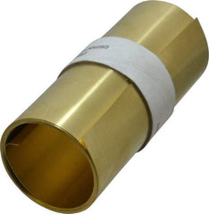 Made in USA - 100 Inch Long x 6 Inch Wide x 0.01 Inch Thick, Roll Shim Stock - Brass - Benchmark Tooling