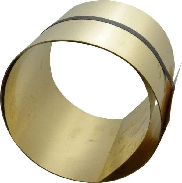 Made in USA - 100 Inch Long x 6 Inch Wide x 0.015 Inch Thick, Roll Shim Stock - Brass - Benchmark Tooling