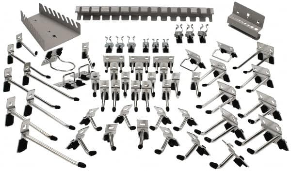 Kennedy - Tool Holder Sets For Square Hole Pegboard - Steel, 60 Piece Set - Benchmark Tooling