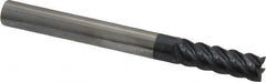 Accupro - 1/4", 3/4" LOC, 1/4" Shank Diam, 2-1/2" OAL, 5 Flute, Solid Carbide Square End Mill - Single End, AlTiN Finish, Spiral Flute, 45° Helix, Centercutting, Right Hand Cut, Right Hand Flute - Benchmark Tooling