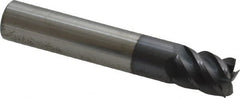 Accupro - 7/16" Diam, 9/16" Length of Cut, 7/16" Shank Diam, 2-1/2" OAL, 5 Flute Solid Carbide Square End Mill - Benchmark Tooling