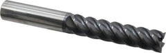 Accupro - 3/4", 3-1/4" LOC, 3/4" Shank Diam, 6" OAL, 5 Flute, Solid Carbide Square End Mill - Single End, AlTiN Finish, Spiral Flute, 45° Helix, Centercutting, Right Hand Cut, Right Hand Flute - Benchmark Tooling