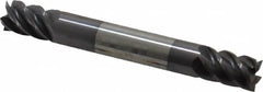 Accupro - 5/16", 7/16" LOC, 5/16" Shank Diam, 2-1/2" OAL, 5 Flute, Solid Carbide Square End Mill - Double End, AlTiN Finish, Spiral Flute, 45° Helix, Centercutting, Right Hand Cut, Right Hand Flute - Benchmark Tooling