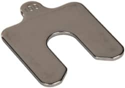 Made in USA - 5 Piece, 2 Inch Long x 2 Inch Wide x 0.1 Inch Thick, Slotted Shim Stock - Stainless Steel, 5/8 Inch Wide Slot - Benchmark Tooling