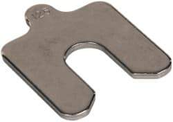 Made in USA - 5 Piece, 2 Inch Long x 2 Inch Wide x 0.125 Inch Thick, Slotted Shim Stock - Stainless Steel, 5/8 Inch Wide Slot - Benchmark Tooling