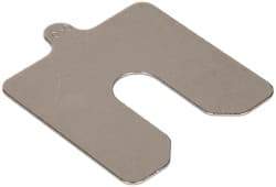 Made in USA - 5 Piece, 3 Inch Long x 3 Inch Wide x 0.05 Inch Thick, Slotted Shim Stock - Stainless Steel, 3/4 Inch Wide Slot - Benchmark Tooling