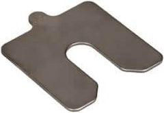 Made in USA - 5 Piece, 3 Inch Long x 3 Inch Wide x 0.1 Inch Thick, Slotted Shim Stock - Stainless Steel, 3/4 Inch Wide Slot - Benchmark Tooling