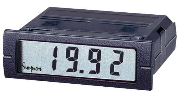 Simpson Electric - 3-1/2 Digits, Digital LCD, DC Milliamp, Panel Meter - 4-440 Hz, 250 VAC, 32 VDC, Red - Benchmark Tooling