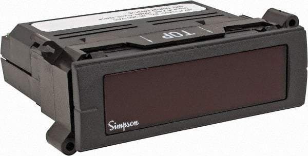 Simpson Electric - 3-1/2 Digits, Digital LCD, AC Ammeter, Panel Meter - 4-440 Hz, 250 VAC, Red - Benchmark Tooling