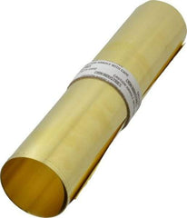 Made in USA - 10 Ft. Long x 12 Inch Wide x 0.002 Inch Thick, Roll Shim Stock - Brass - Benchmark Tooling