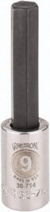 Armstrong - 3/8" Drive, 9mm Hex Bit Socket - 2-1/4" OAL, 1-9/16" Bit Length - Benchmark Tooling