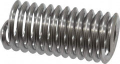 Heli-Coil - 1/4-20 UNC, 3/4" OAL, Free Running Helical Insert - 12-3/4 Free Coils, Tanged, 304 Stainless Steel, Bright Finish, 3D Insert Length - Benchmark Tooling