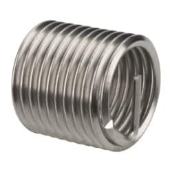 Heli-Coil - 7/16-20 UNF, 0.656" OAL, Free Running Helical Insert - 10-5/8 Free Coils, Tanged, 304 Stainless Steel, Bright Finish, 1-1/2D Insert Length - Benchmark Tooling