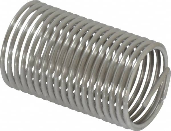 Heli-Coil - 5/8-18 UNF, 1-1/4" OAL, Free Running Helical Insert - 19-1/4 Free Coils, Tanged, 304 Stainless Steel, Bright Finish, 2D Insert Length - Exact Industrial Supply