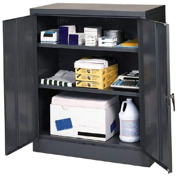 Edsal - 2 Shelf Locking Storage Cabinet - Steel, 36" Wide x 18" Deep x 42" High, Black - Benchmark Tooling