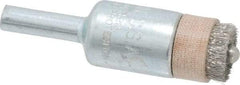Anderson - 1/2" Brush Diam, Crimped, End Brush - 1/4" Diam Shank, 5/32" Pilot Diam, 20,000 Max RPM - Benchmark Tooling