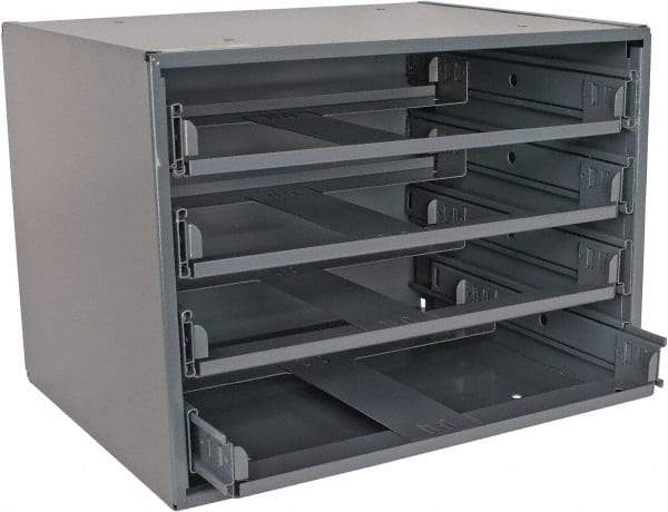 Durham - 4 Drawer, Small Parts Slide Rack Cabinet - 11-3/4" Deep x 15-1/4" Wide x 11-1/4" High - Benchmark Tooling