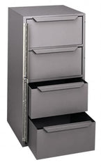 Durham - 4 Drawer, 8 Compartment, Small Parts Lockable Storage Cabinet - 12-1/8" Deep x 12-5/8" Wide x 24-1/2" High - Benchmark Tooling