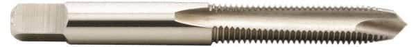 Hertel - #4-40 UNC, 2 Flute, Bright Finish, High Speed Steel Spiral Point Tap - Plug Chamfer, Right Hand Thread, 1-7/8" OAL, 9/16" Thread Length, 0.141" Shank Diam - Exact Industrial Supply