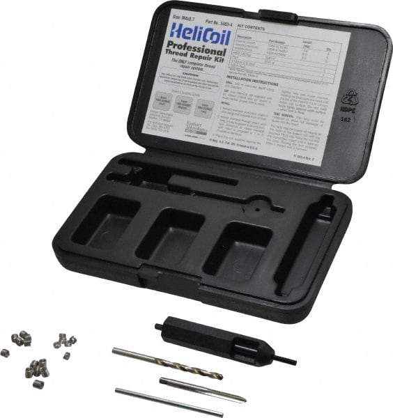 Heli-Coil - 18 Inserts, M4x0.70 Metric Coarse, Thread Repair Kit - 6mm Insert Length - Exact Industrial Supply