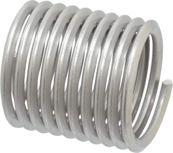 Heli-Coil - 1-1/8 - 7 UNC, 1.688" OAL, Free Running Helical Insert - 9-7/8 Free Coils, Tanged, Stainless Steel, Bright Finish, 1-1/2D Insert Length - Benchmark Tooling