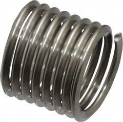 Heli-Coil - 1/4-28 UNF, 3/8" OAL, Free Running Helical Insert - 8-1/4 Free Coils, Tanged, Stainless Steel, Bright Finish, 1-1/2D Insert Length - Benchmark Tooling