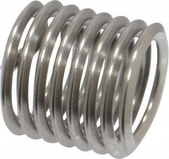 Heli-Coil - M8x1.25 Metric Coarse, 12mm OAL, Free Running Helical Insert - 7-3/8 Free Coils, Tanged, Stainless Steel, Bright Finish, 1-1/2D Insert Length - Benchmark Tooling