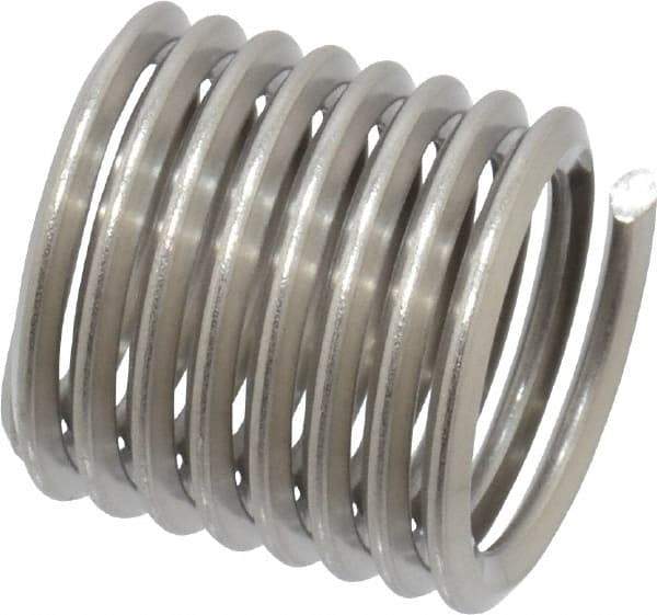 Heli-Coil - M12x1.75 Metric Coarse, 18mm OAL, Free Running Helical Insert - 8-1/4 Free Coils, Tanged, Stainless Steel, Bright Finish, 1-1/2D Insert Length - Benchmark Tooling