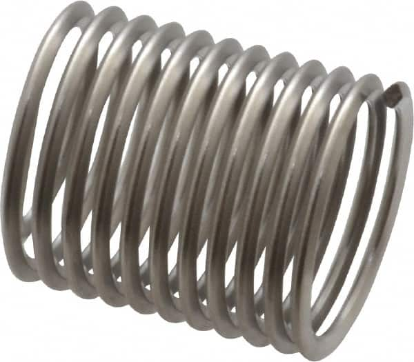 Heli-Coil - M14x1.50 Metric Fine, 21mm OAL, Free Running Helical Insert - 11-3/8 Free Coils, Tanged, Stainless Steel, Bright Finish, 1-1/2D Insert Length - Benchmark Tooling