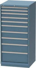 LISTA - 10 Drawer, Tool Crib Storage Cabinet - Steel, 28-1/4" Wide x 28-1/2" Deep x 59-1/2" High, Blue - Benchmark Tooling