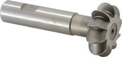 Whitney Tool Co. - 5/16" Radius, 11/16" Circle Diam, 1-3/4" Cutter Diam, Shank Connection, Convex Radius Cutter - 3/4" Shank Diam, 4" OAL, High Speed Steel, Uncoated, Profile Ground, 10 Teeth, Weldon Flat - Benchmark Tooling