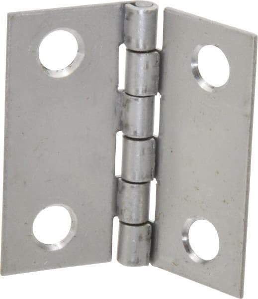 Made in USA - 1-1/2" Long x 1-1/2" Wide x 0.035" Thick, 302/304 Stainless Steel Commercial Hinge - 4 Holes, 0.086" Pin Diam - Benchmark Tooling