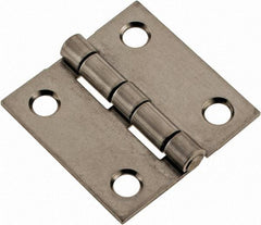 Made in USA - 1-1/2" Long x 1-1/2" Wide x 0.05" Thick, 302/304 Stainless Steel Commercial Hinge - 4 Holes, 0.12" Pin Diam - Benchmark Tooling