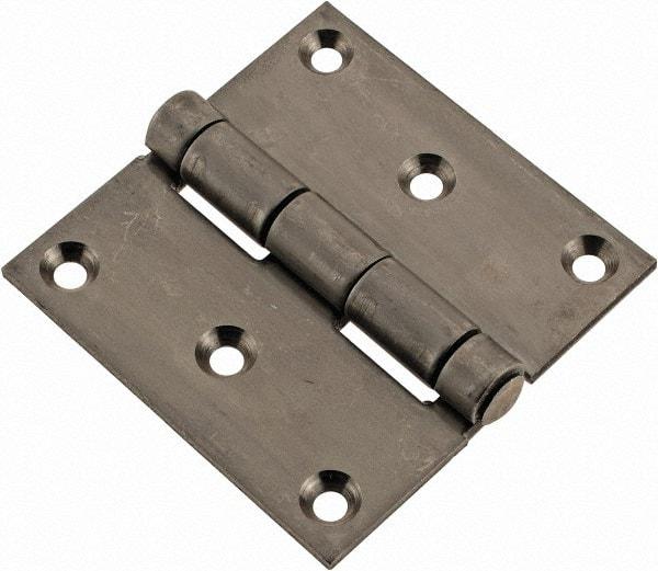 Made in USA - 3" Long x 3" Wide x 1/8" Thick, 302/304 Stainless Steel Commercial Hinge - 6 Holes, 0.25" Pin Diam - Benchmark Tooling
