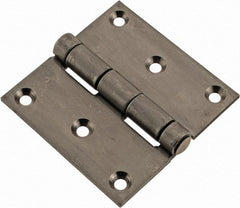 Made in USA - 3" Long x 3" Wide x 1/8" Thick, 302/304 Stainless Steel Commercial Hinge - 6 Holes, 0.25" Pin Diam - Benchmark Tooling