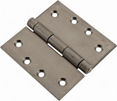 Made in USA - 4" Long x 4" Wide x 1/8" Thick, 302/304 Stainless Steel Commercial Hinge - 8 Holes, 0.25" Pin Diam - Benchmark Tooling