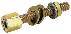 Electro Hardware - #4-40, 1/2" Thread Length, 3/16" High, Zinc Plated, Steel Jack Screw - 3/16" Width Across Flats, Hex Head, 0.1" Thread Depth, Grade 2 - Benchmark Tooling